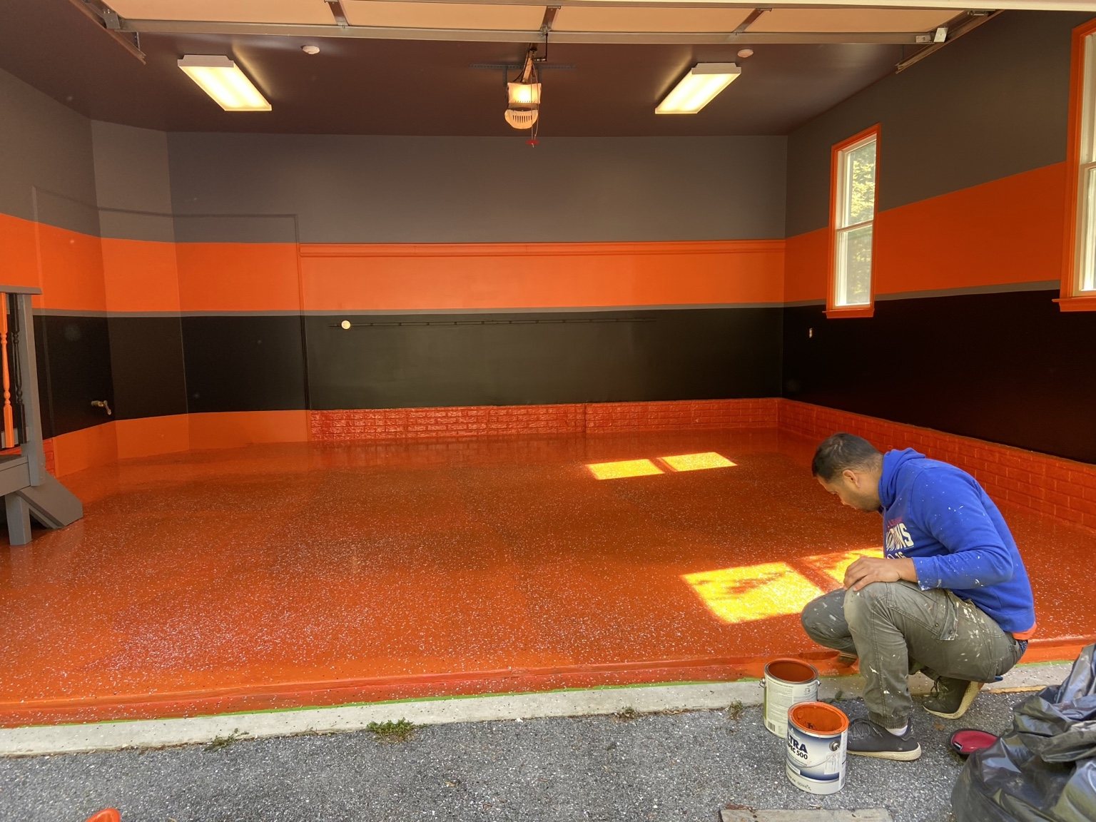 Custom Themed Garage Epoxy Floor — Color My World Painting project photo 2