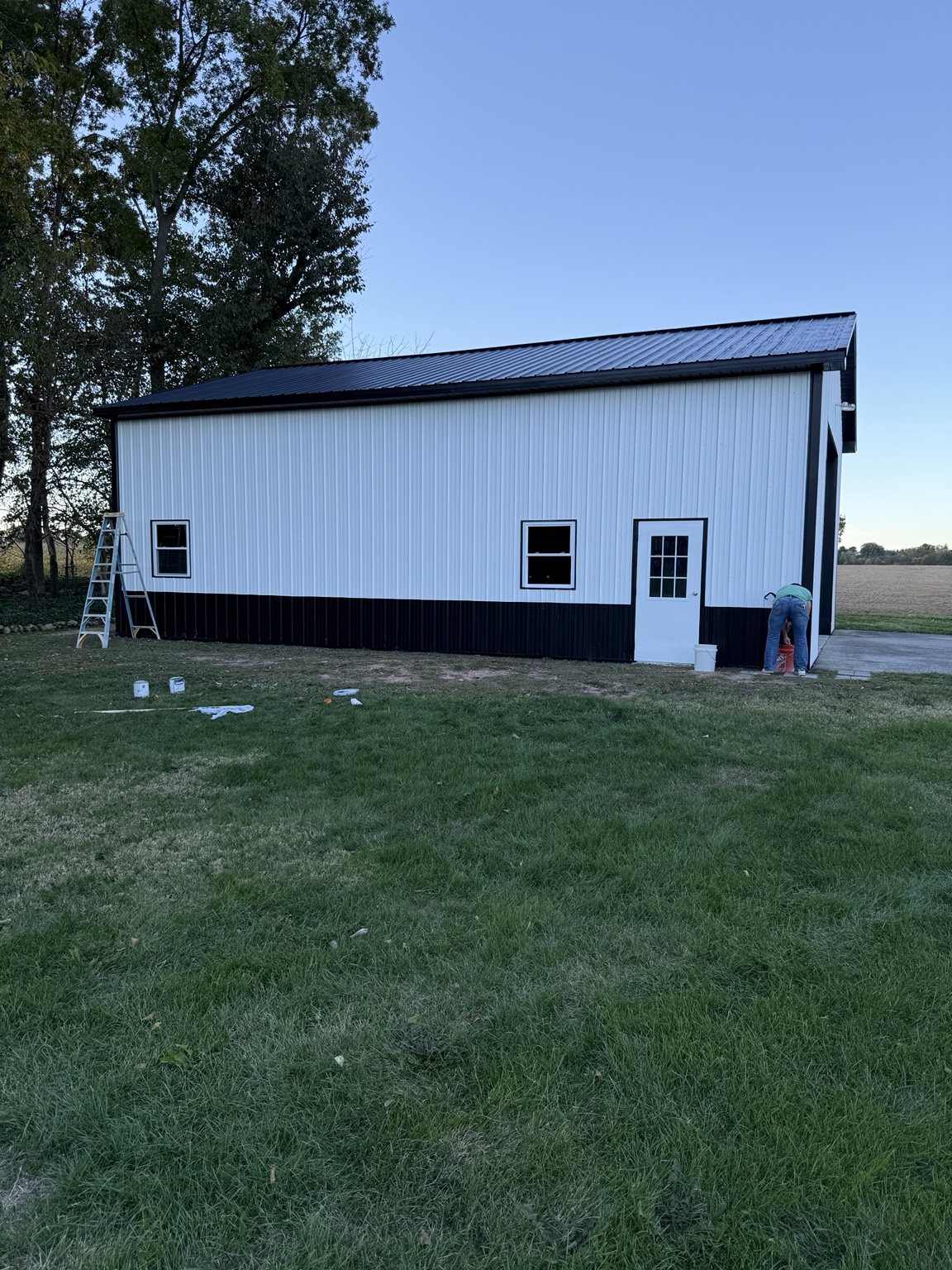 Two-Tone Pole Building — Color My World Painting project in Maryland